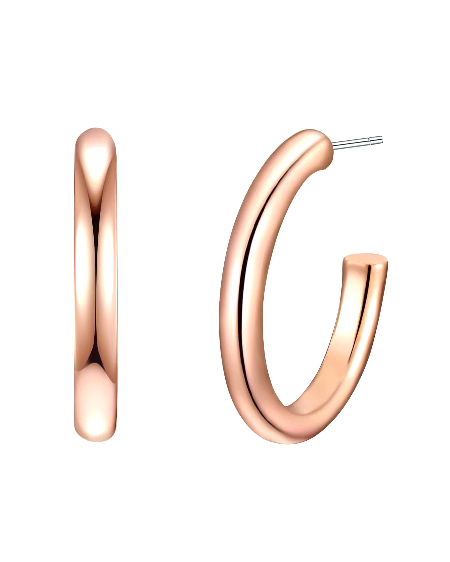 Yokoamii earring hoop earrings metal alloy in rose gold
