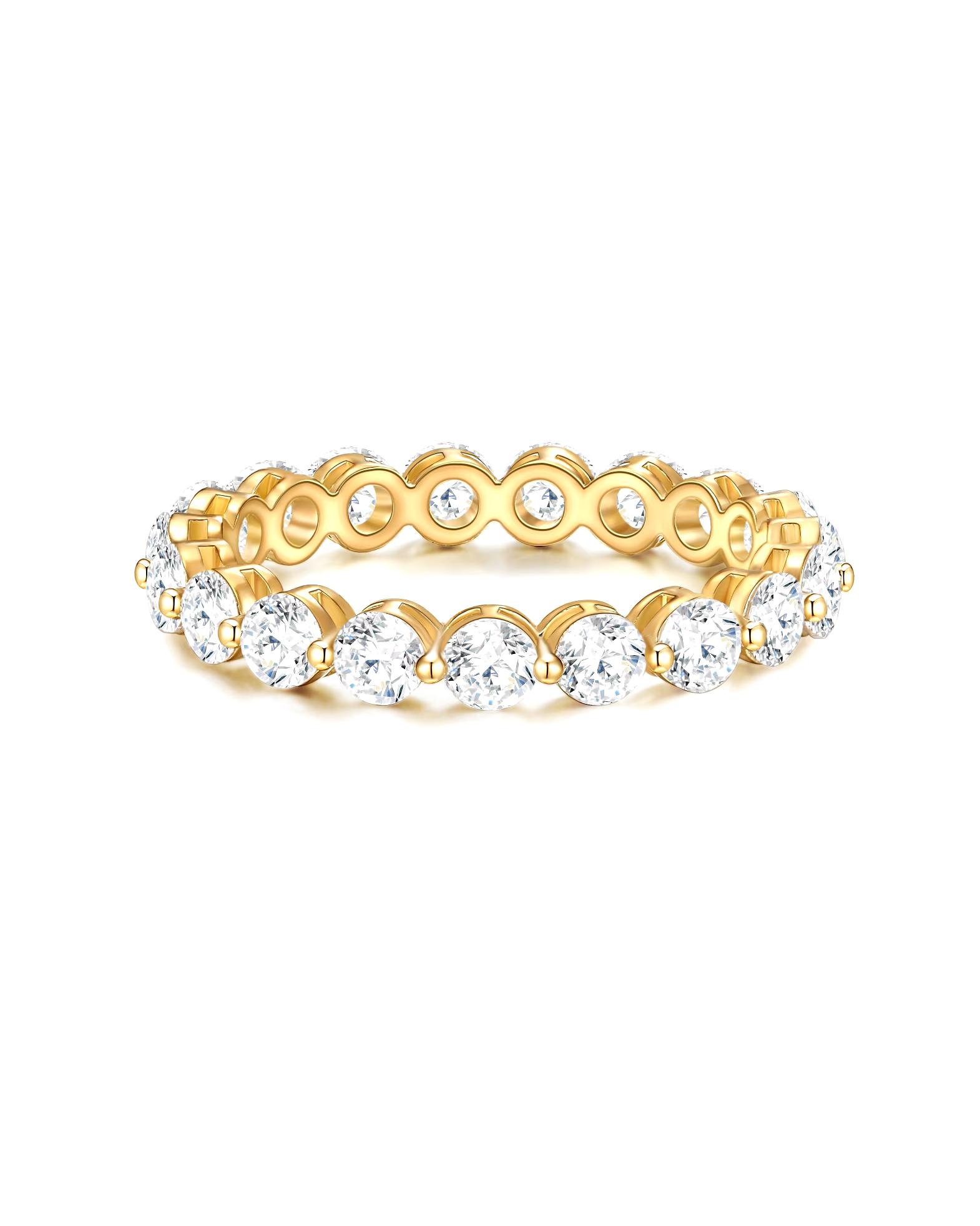 Yokoamii ring ring metal alloy glass crystal in yellow gold