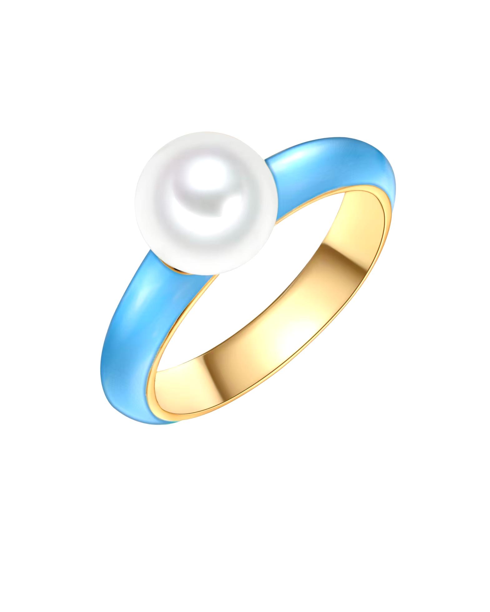 Yokoamii ring ring metal shell pearl in yellow gold