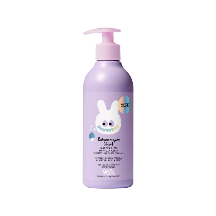 YOPE 2in1 Shampoo-gel for body and hair for children Smells like sunshine in the meadow 400 ml