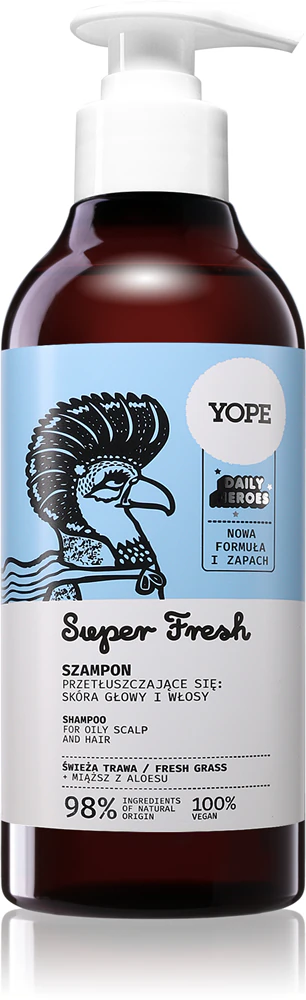 Yope Daily Heroes Fresh Shampoo Fresh Grass refreshing shampoo for oily hair and scalp