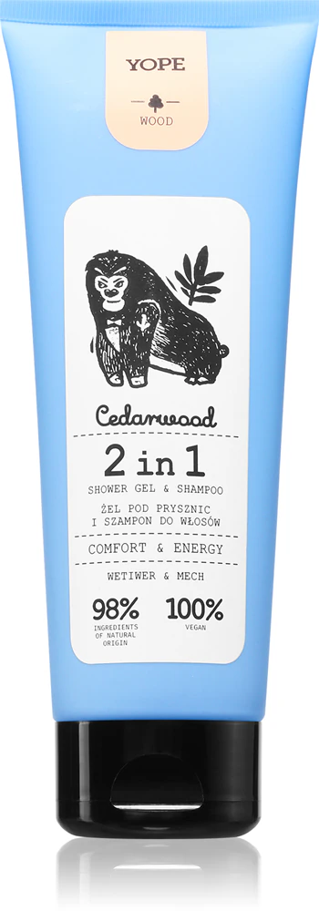 Yope Wood extra gentle shower gel and shampoo