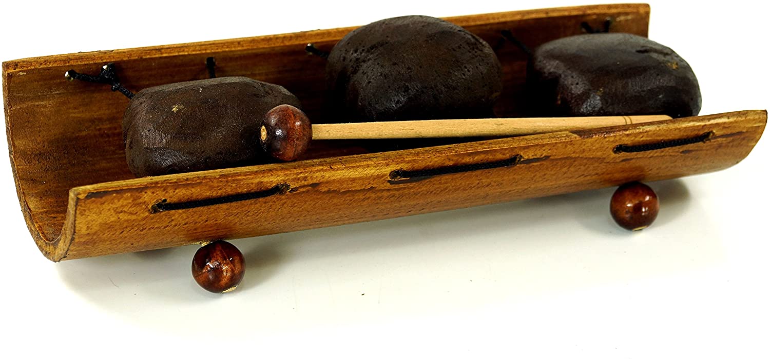 Guru-Shop Guru Shop Table Bamboo Wind Chime Coconut Handmade In Bali 7X28X11 Cm, Musi