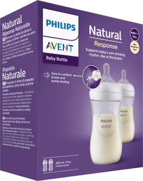 Philips Avent Baby bottle natural response white, from birth, double pack, 260ml, 1 st