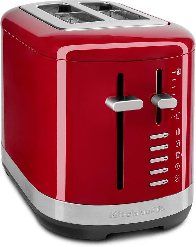 KitchenAid Toaster for 2 Slices, Retro Design Toast Machine, 7 Different Functions, Stainless Steel, Empire Red