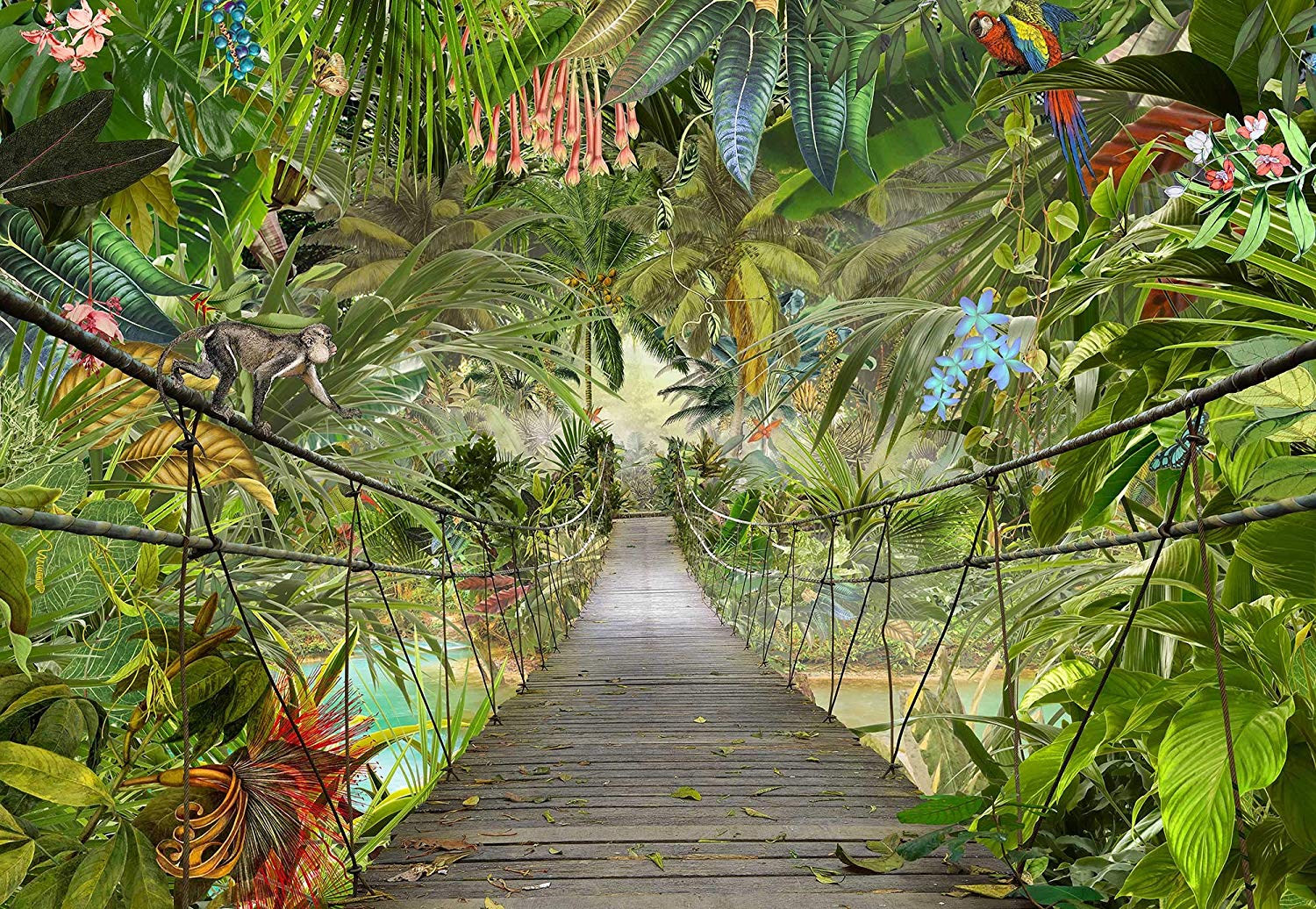 Komar 8-977 Photo Wallpaper Wild Bridge 368 X 254 Cm Wall Decoration Rainfo
