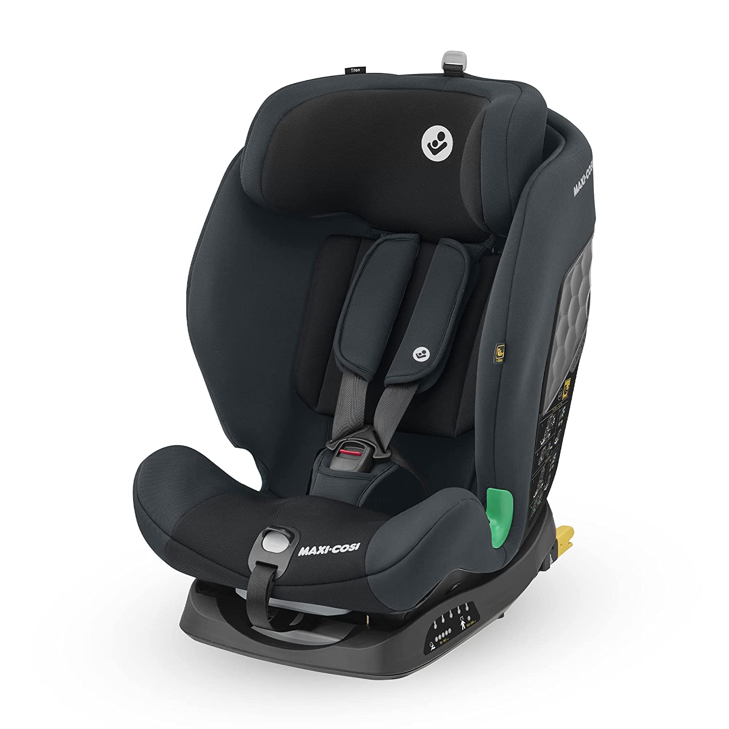 Maxi-Cosi Titan i-Size Group 1/2/3 Car Seat (9-36 kg), Usable from Approx. 9 Months to Approx. 12 Years, Basic Grey (Grey)