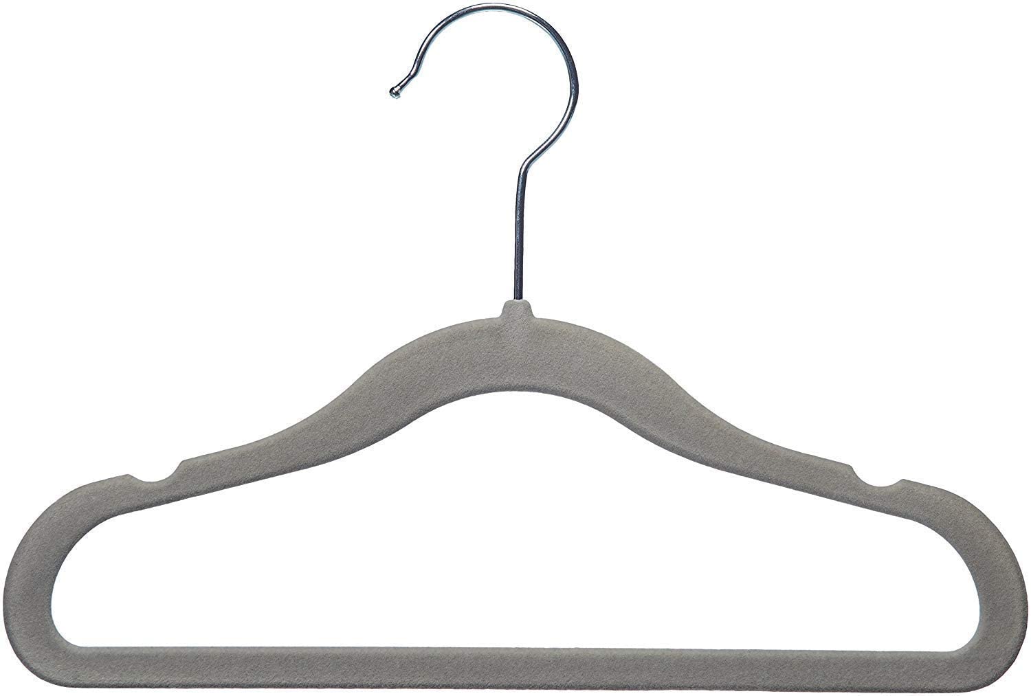 AmazonBasics Velvet Cover Childrens Hanger, 30 Pack, Gray