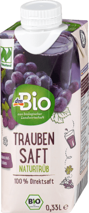 dmBio Juice, grape juice naturally cloudy, natural country, 330 ml