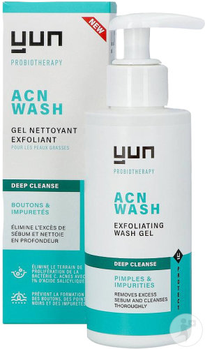 Yun ACN Wash Exfoliating Cleansing Gel Pimples And Blemishes Oily Skin With Acne Tendency 150ml