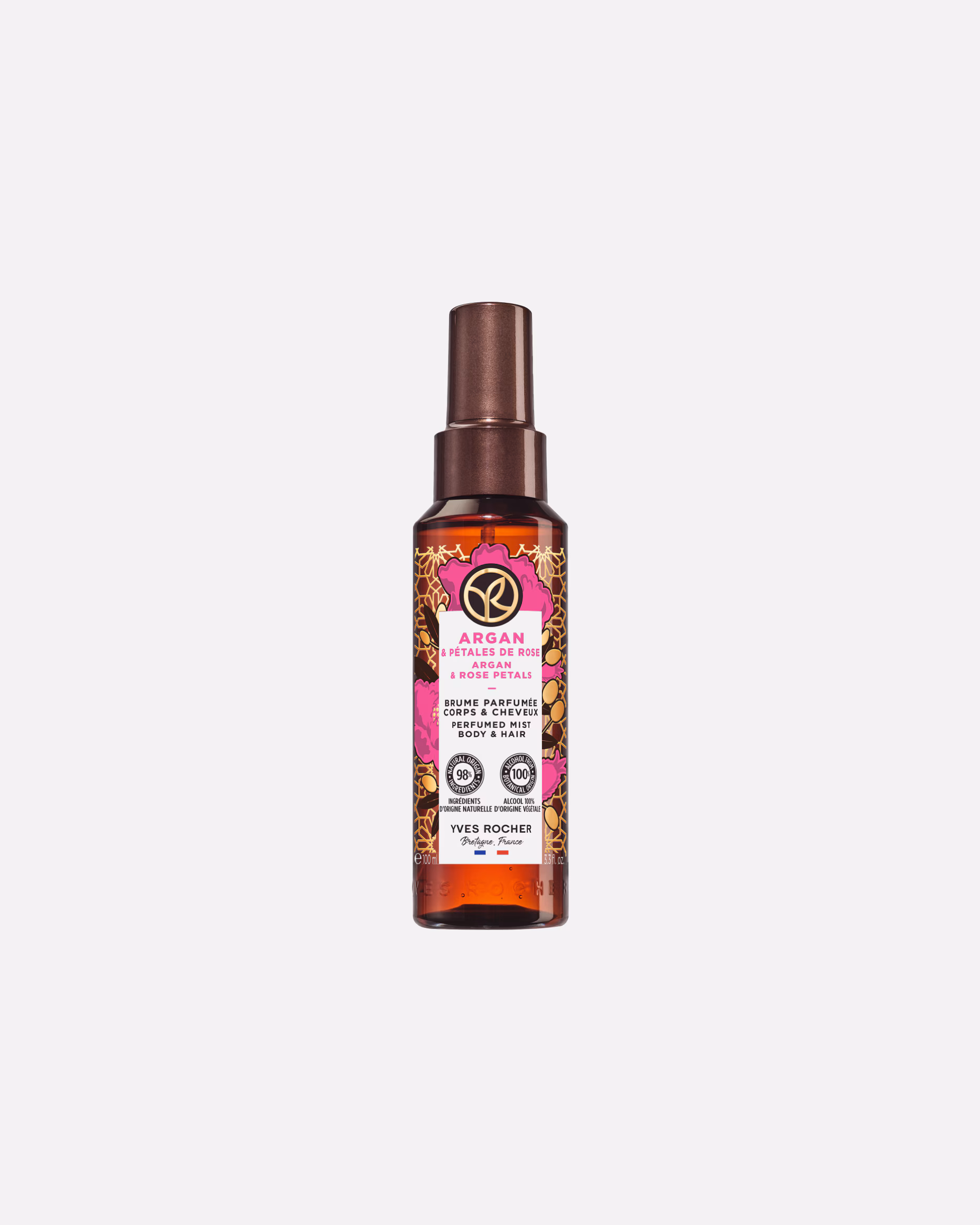 Yves Rocher Body Spray Argan Oil & Rose Petals Perfumed Fragrance Spray Body & Hair
