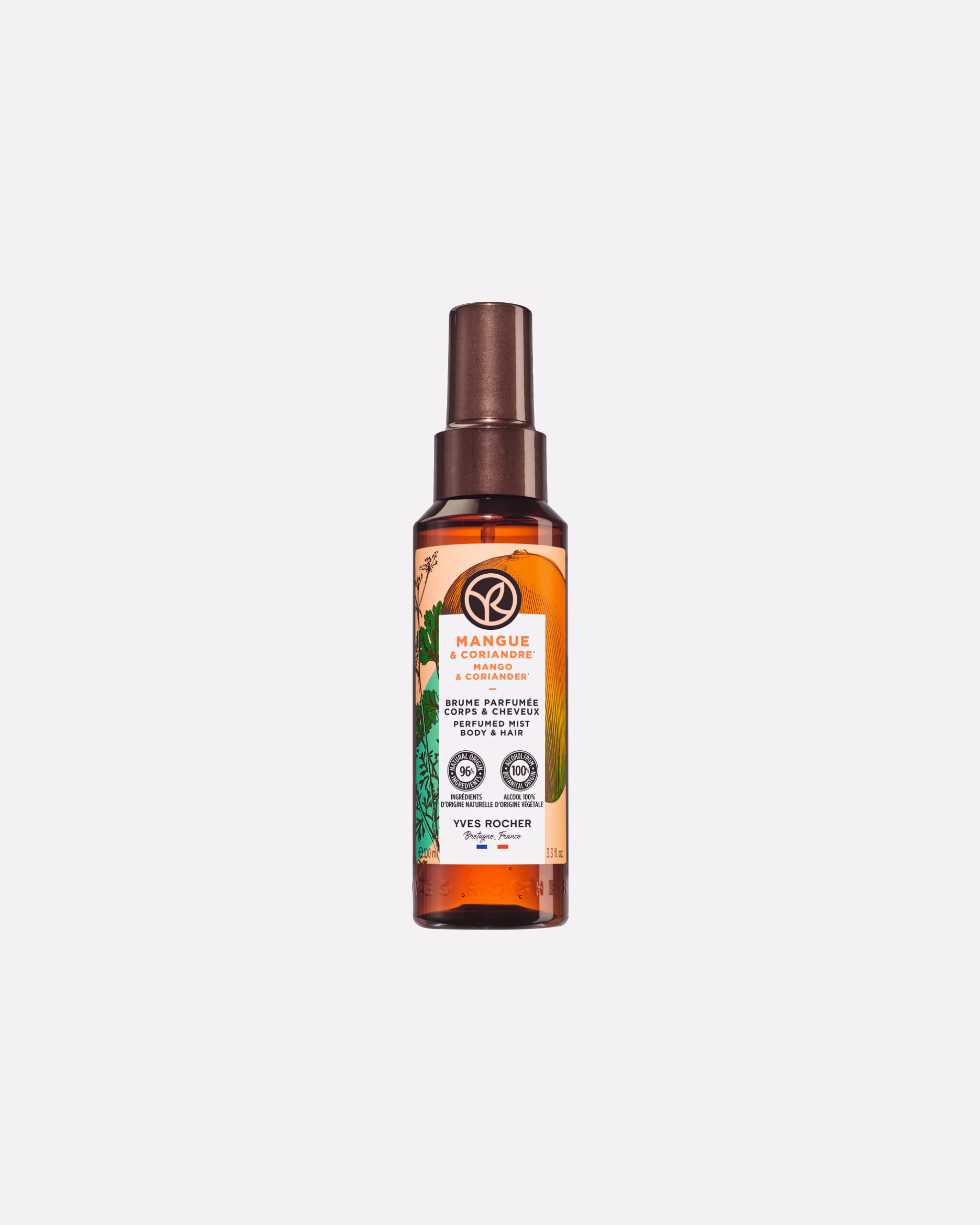 Yves Rocher Body Spray Mango Coriander Perfumed Fragrance Spray Body & Hair