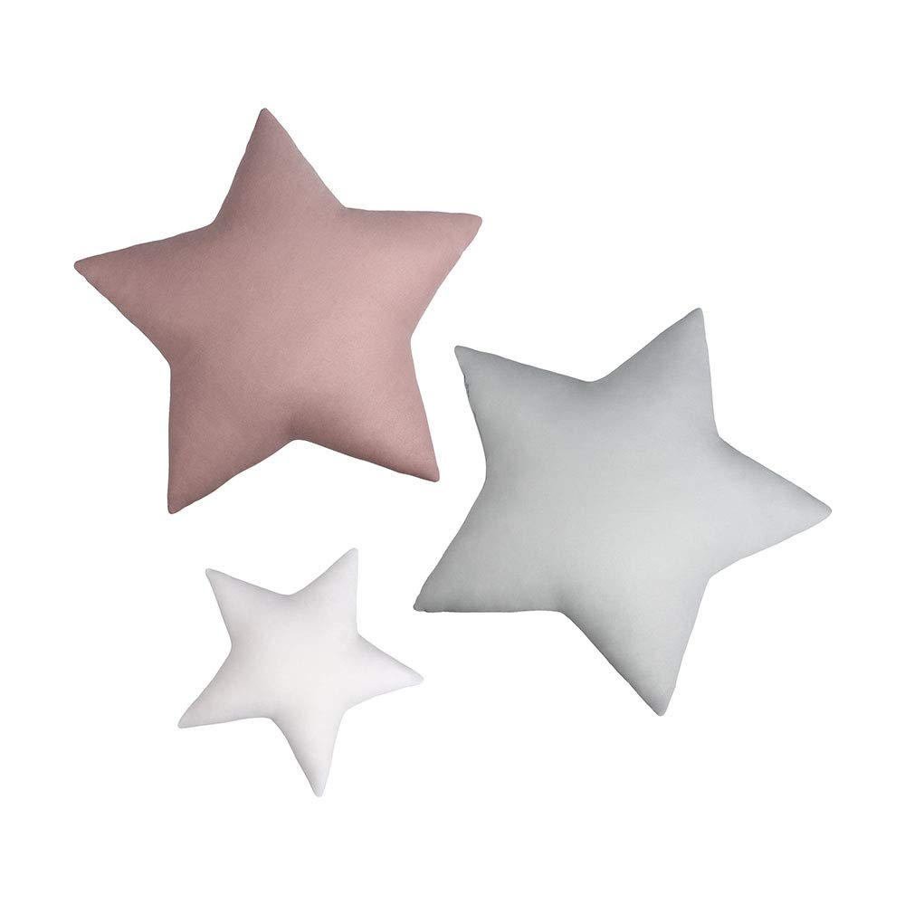 LULANDO Star Stars Cushion Set of 3, Dreamy Cushion Set, Cotton Cushion for Children in Three Colours, Unique Children\'s Room Decoration, Soft Cuddly Cushion (Basic)