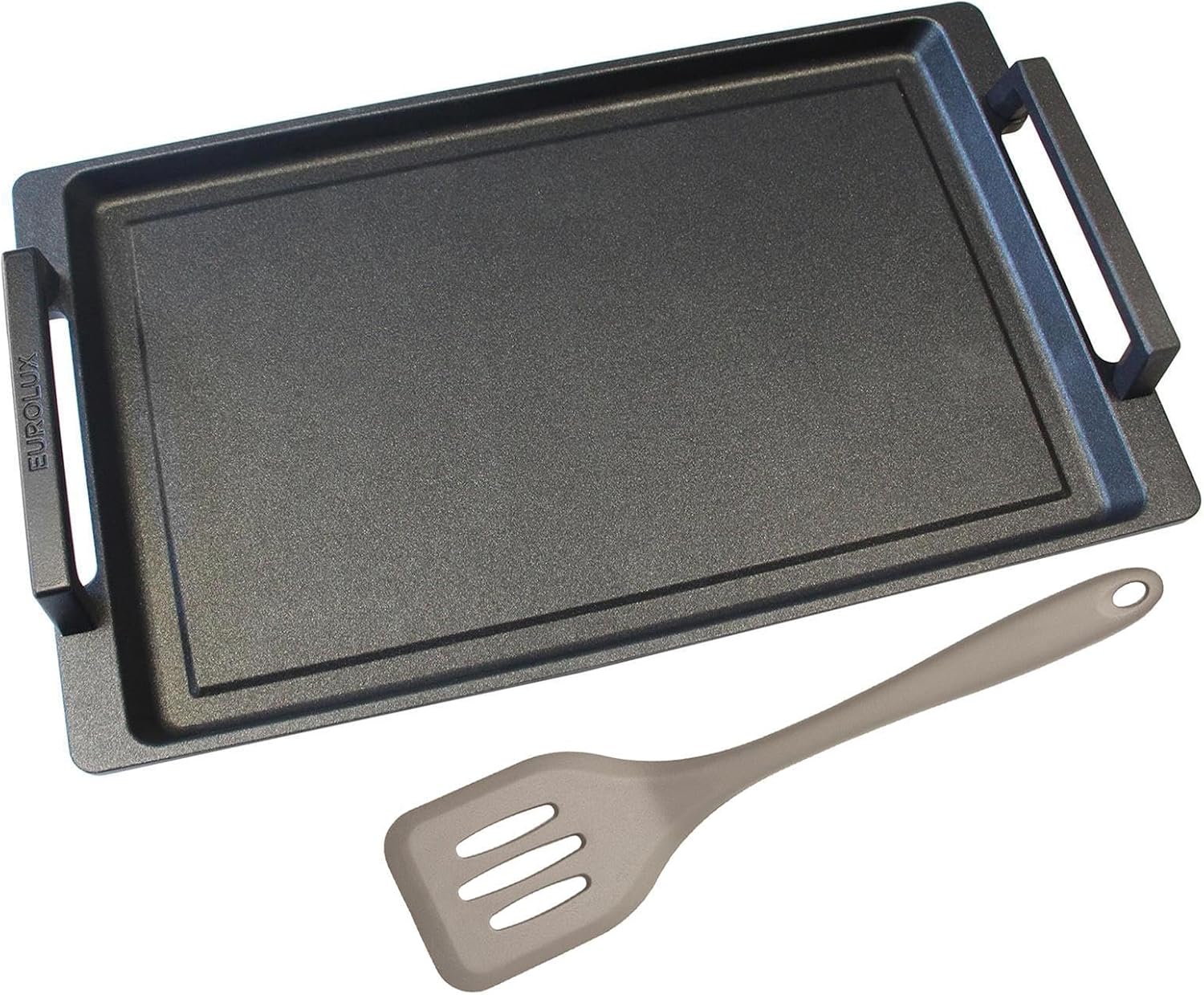 Eurolux Teppanyaki Grill Plate 41 x 24 cm Coated with Side Handles All Hobs Including Induction and Grill Smooth Non-Stick Surface Made in Germany