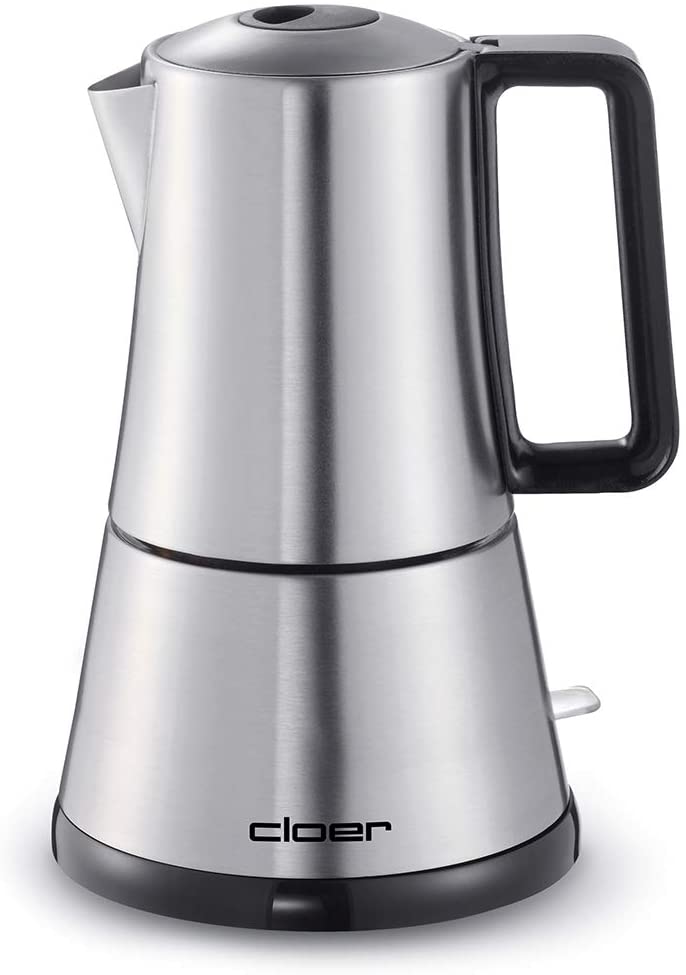 Cloer 5928 Espresso Maker 365 W for 3-6 Espresso Cups, Stainless Steel Casing, Stainless steel