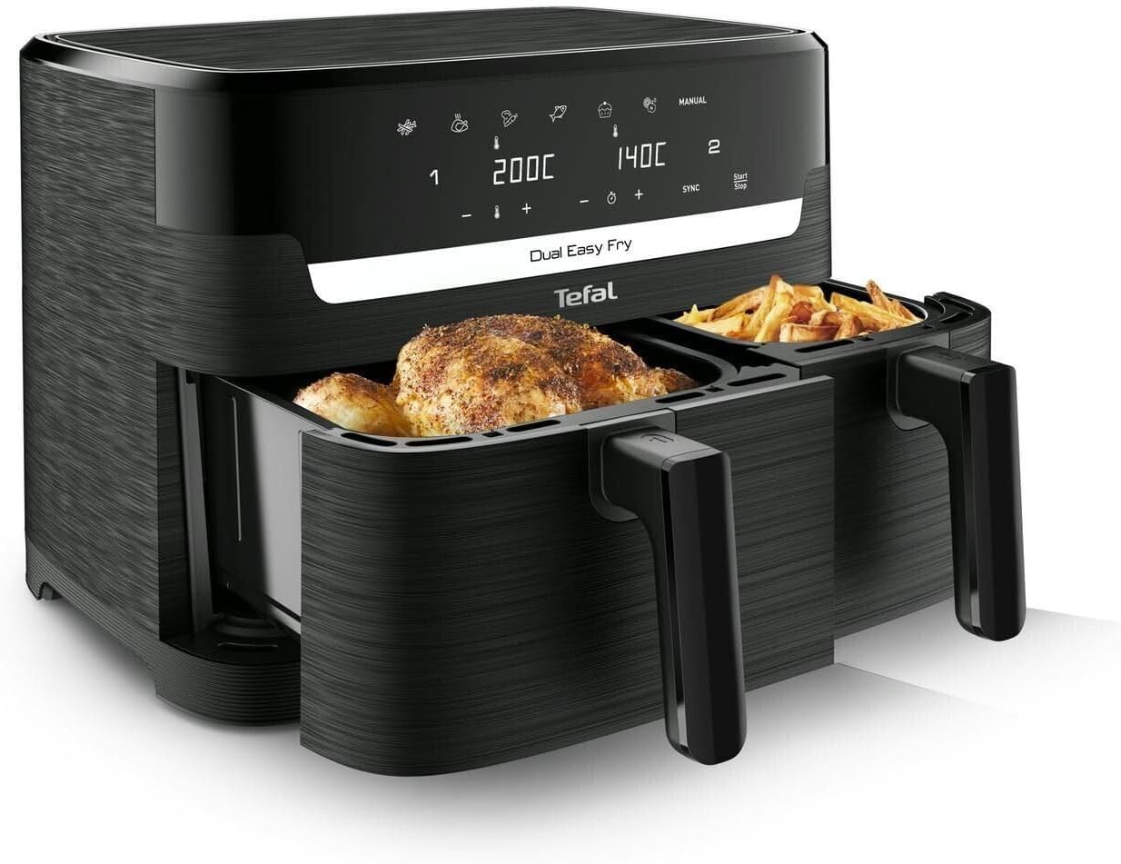 Tefal® EY901N10 Dual Easy Fry Hot Air Fryer Black