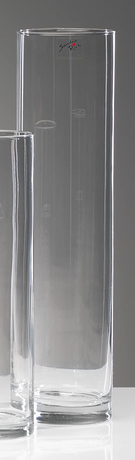 Sandra Rich Glass Vase Cylinder Vase Slim Straight 40x10 cm