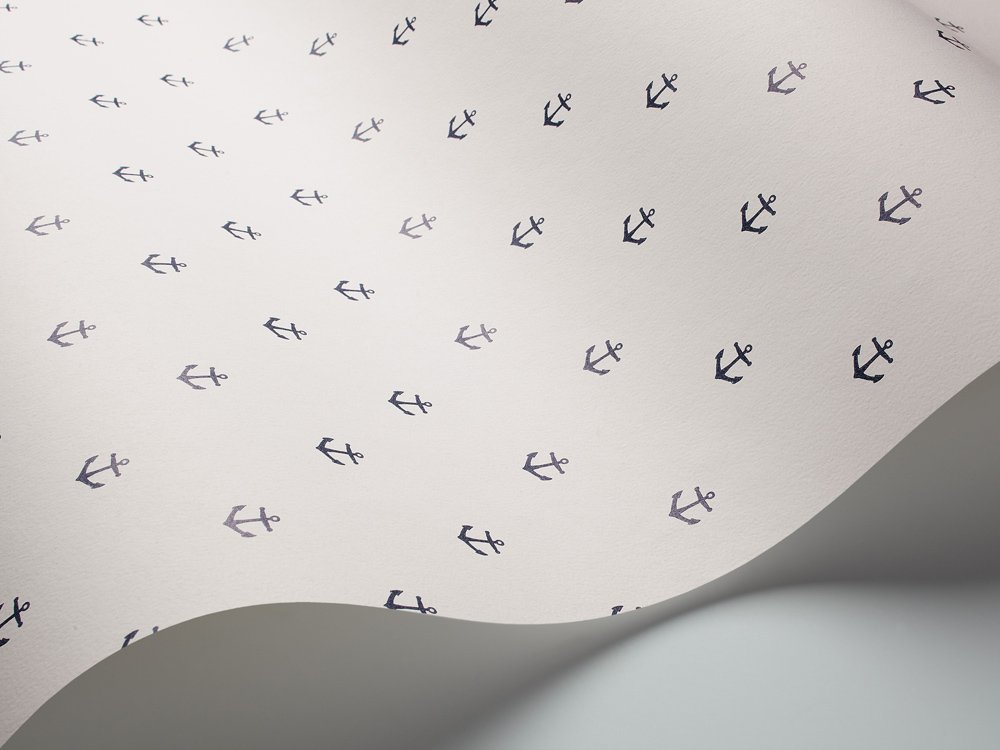 BorasTapeter Marstrand 2973 Non-Woven Wallpaper With Maritime Design Anchor 1.5 Cm Small