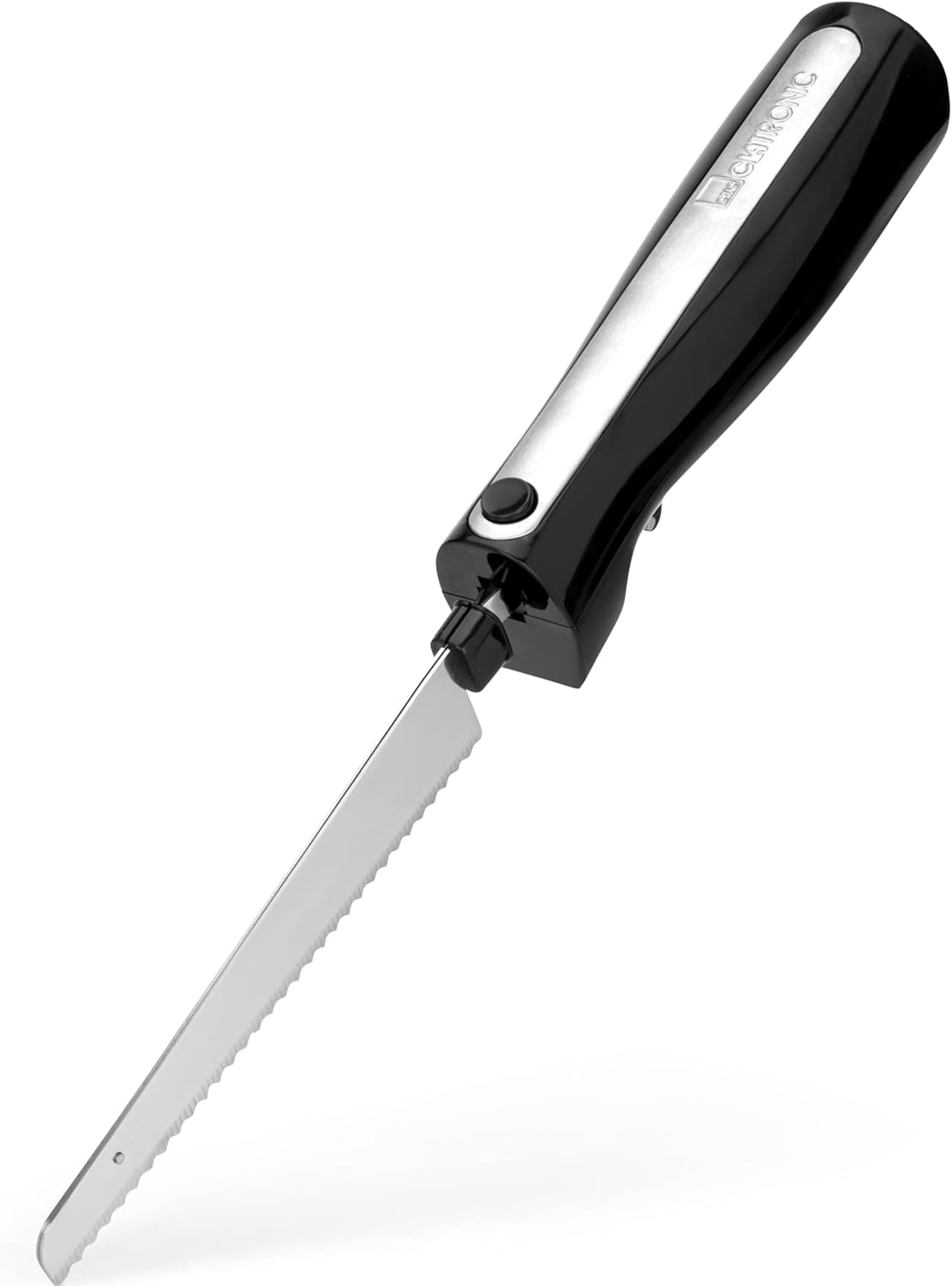 Clatronic EM 3702 Electric Knife, Stainless Steel Insert, Special Serrated Stainless Steel Multi-purpose Blade, Rustproof/dishwasher Safe, incl. Black Storage Box 49cm.