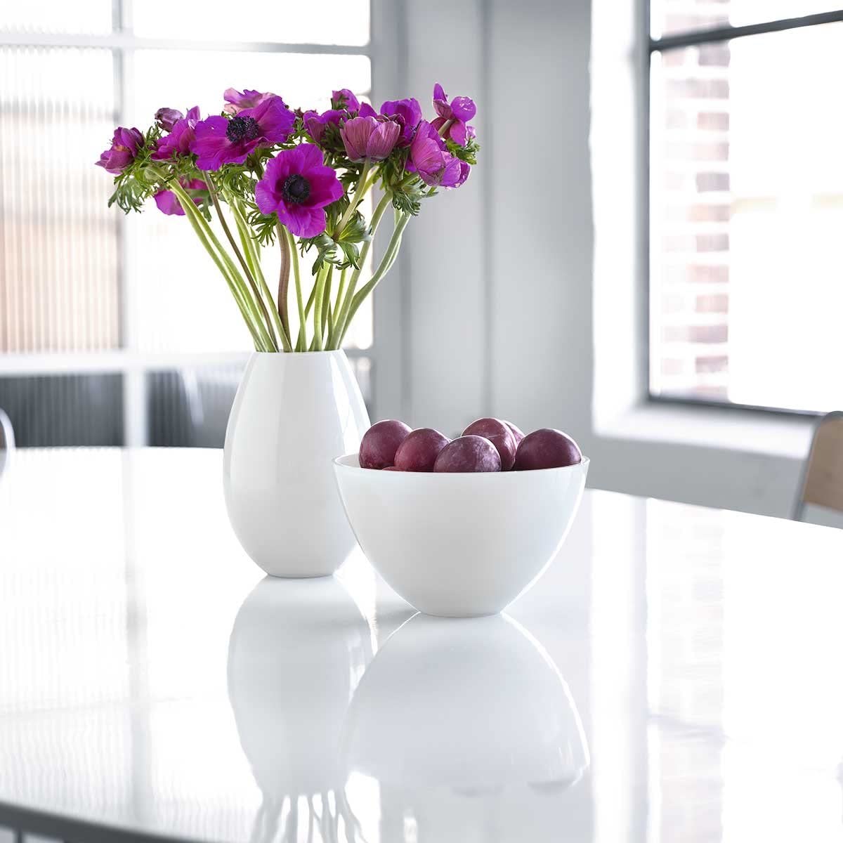 Holmegaard Vase 18 x 17.8 x 15.9 Bianco
