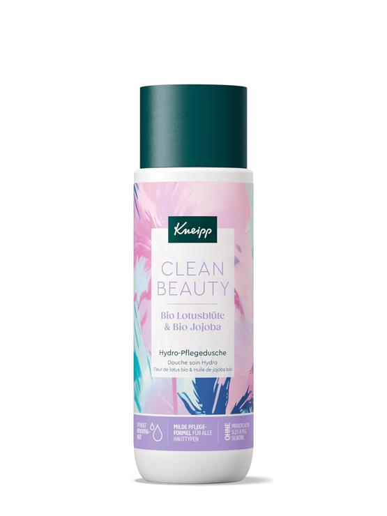 Kneipp Clean Beauty Hydro Shower Gel Organic Lotus Flower & Organic Jojoba Moisturizing Shower Gel with Mild Sugar Surfactants for Extra Gentle Cleansing - No Microplastics & Silicone - 200 ml