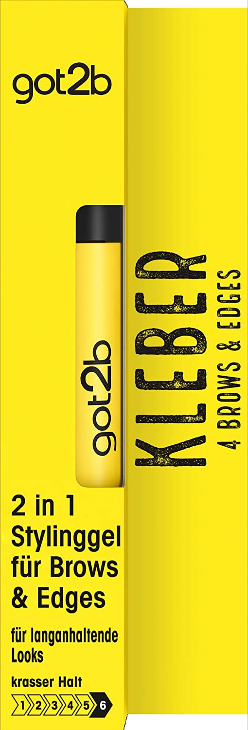 Got2b Glue 4 Brows & Edges (16 ml), 2-in-1 Brow Gel & Hair Mascara, with Practical, Double-Sided Eyebrow Brush for Styling and Fixing Baby Hair, Vegan Formula, ‎keine