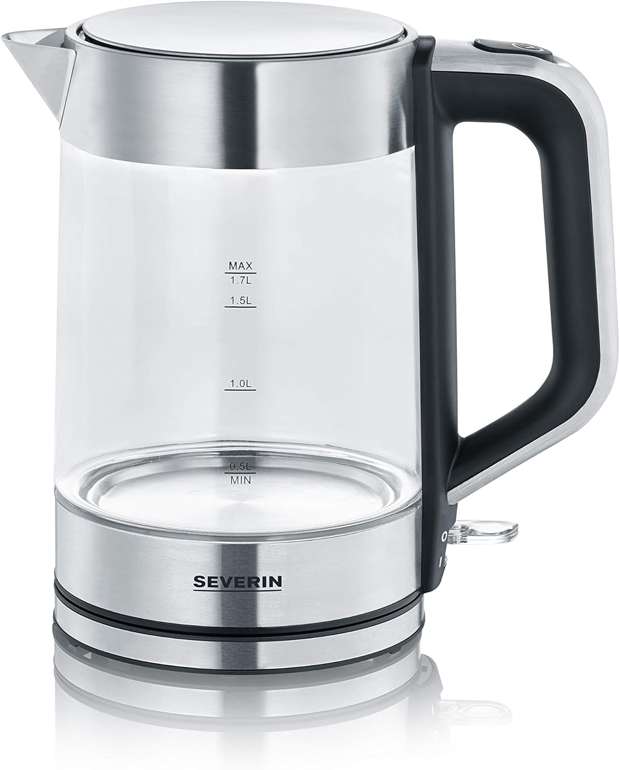 SEVERIN Kettle 1.7 Litre 2.2 kW Glass/Brushed Stainless Steel/Black
