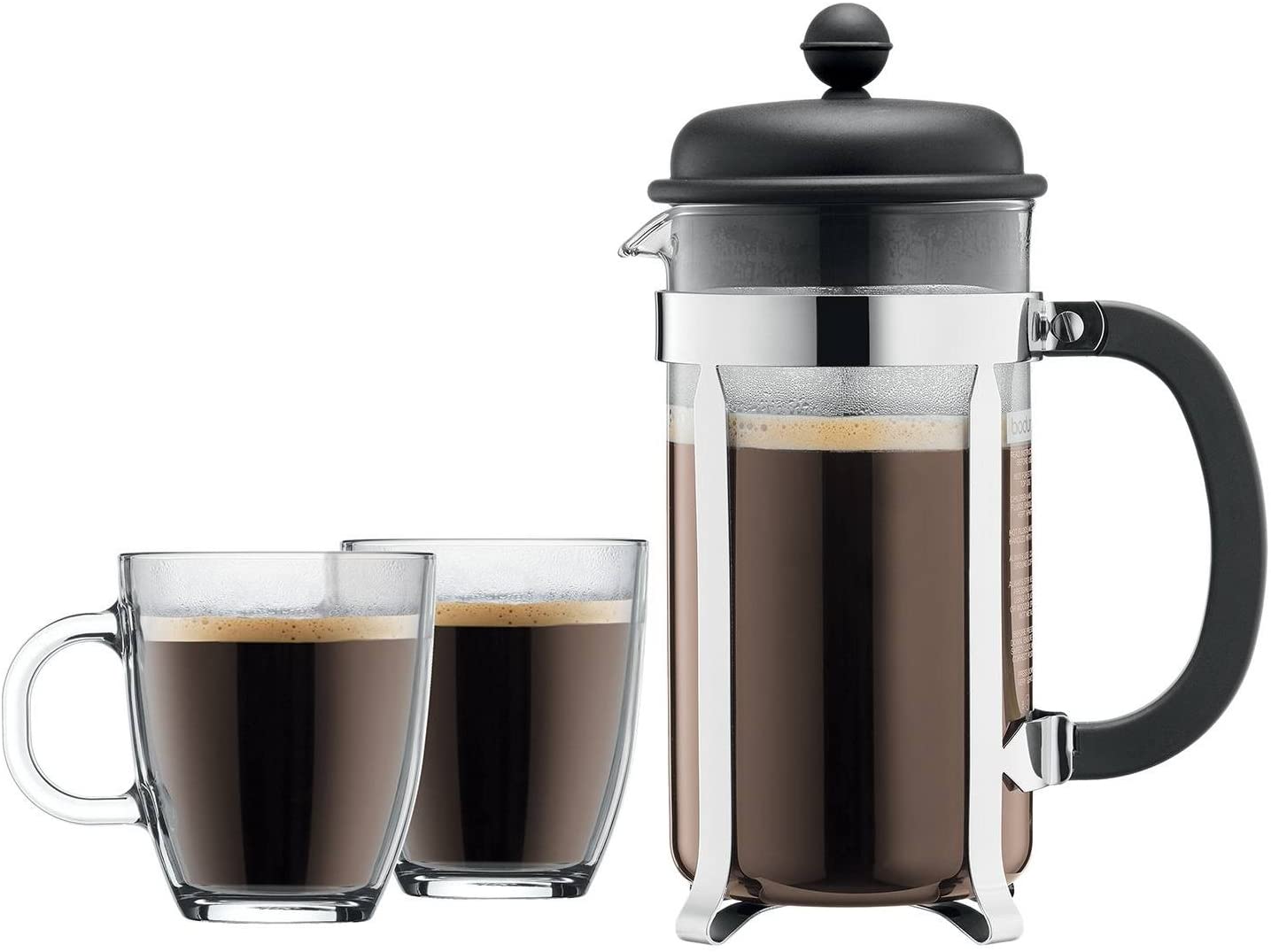 Bodum CAFFETTIERA Coffee Maker, 8 Cups, 1 Litre, 34 oz with 2 Glass Cups, 0