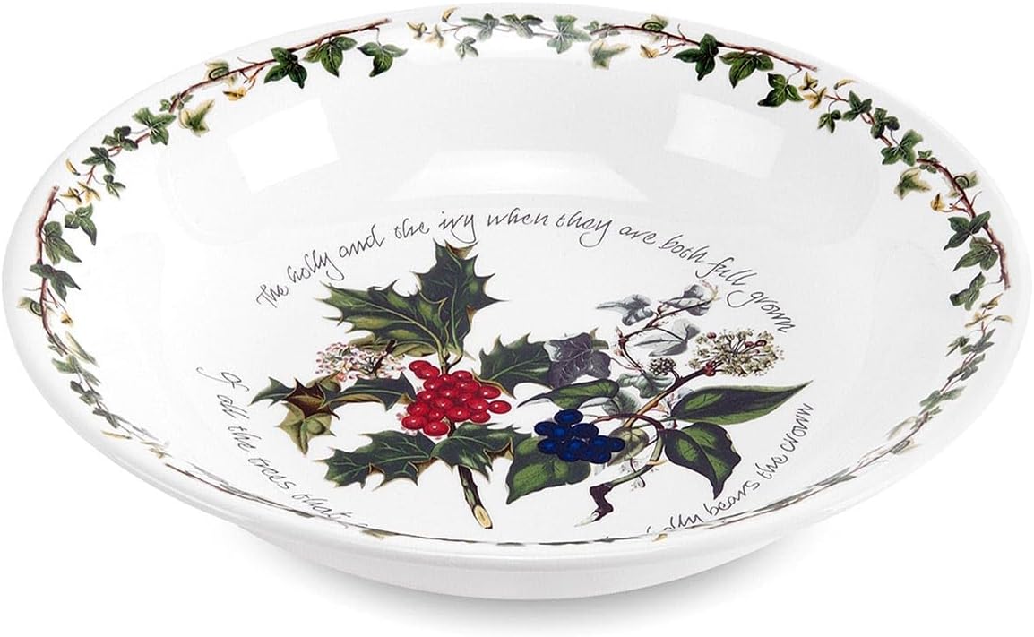 Portmeirion The Holly & Ivy Pasta Bowl, Ceramic Multi-Colour, 20 x 20 x 4 cm