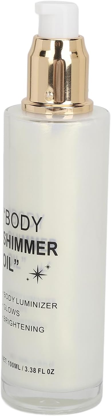 Generic Body Glitter Oi, 100 ml, Radiantly Smooth, Long Lasting Body Highlight Liquid, Moisturising Skin Care for Face, Legs, Arms (Silver)