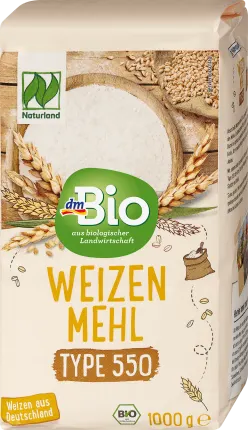 dmBio Flour, wheat flour type 550, Naturland, 1000 g