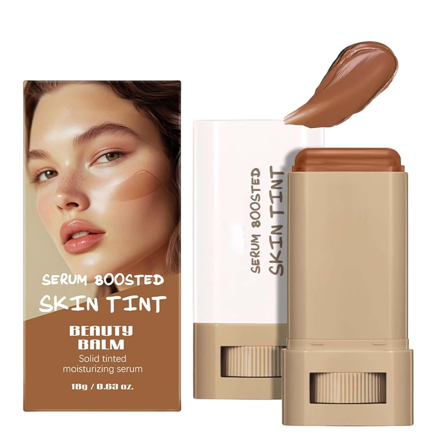 ERISAMO Confidita\'s Serum Boosted Skin Tint Balm, Foundation Stick Beauty Balm Serum Boosted Skin Ink, Conceale & Smooths Full Coverage Concealer, Natural Finish Makeup, for Women (#03, 1)
