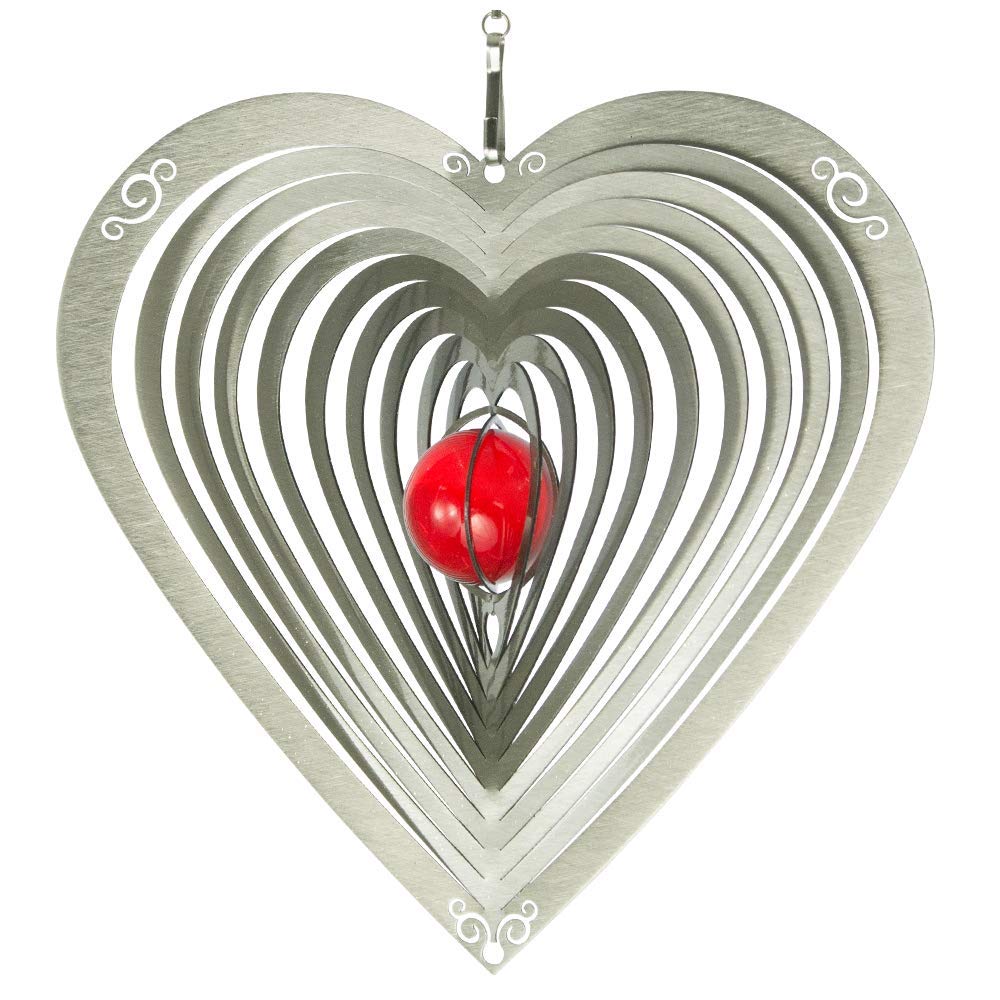 CIM Stainless Steel Heart Wind Chime/165 – 152 Cm – Dimensions: 17X17 Cm – With