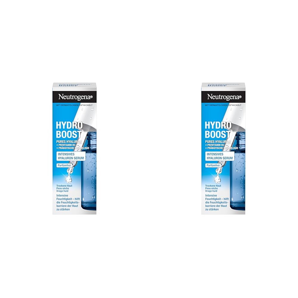 Neutrogena Hydro Boost Hyaluronic Concentrate (15 ml), Face Care with 2 Forms of Hyaluronic Acid, Provitamin B5 & Prebiotic Technology, Provides Intensive Moisture (Pack of 2)