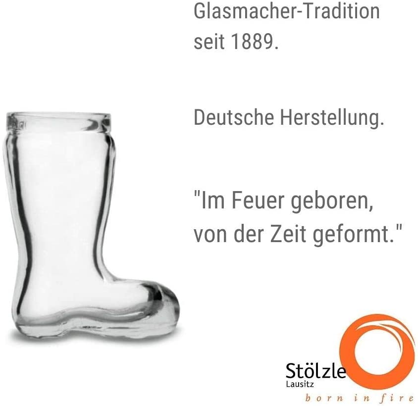 Stölzle Lausitz STÖLZLE OBERGLAS Beer Boots I 12 Shot Glasses I Stamper Liqueur Glasses I 40 ml I Short Glasses I Dishwasher Safe I Very Break-resistant I High Quality Crystal Glass I Shot Glasses
