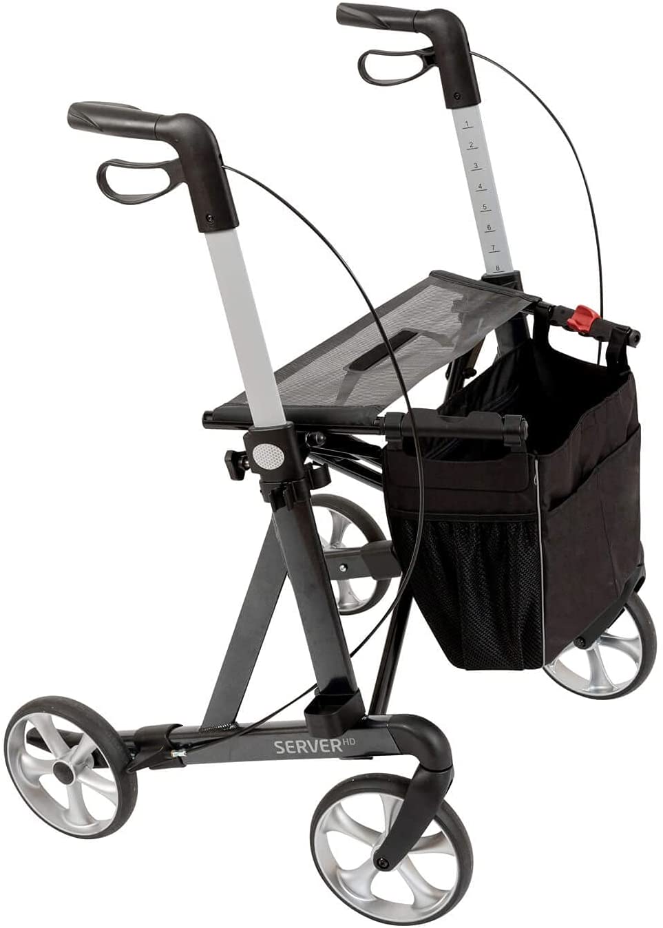 Rehasense Heavyweight Rollator Server HD XXL, Maximum Load 200 kg, Aluminiu