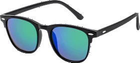 SUNDANCE Sunglasses adults black frame, blue-green mirrored lenses, 1 piece