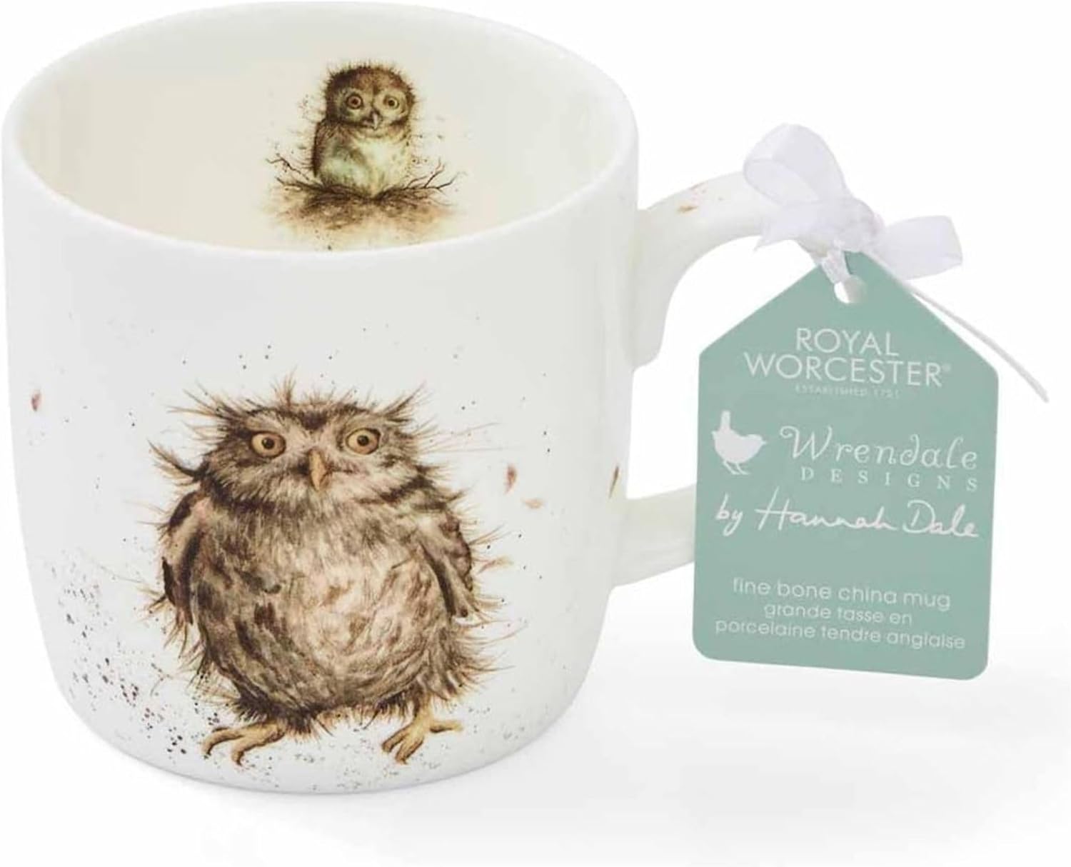 Wrendale by Royal Worcester Wrendale What a Hoot Mug, Ceramic Multi-Colour, 8.5 x 12 x 8 cm