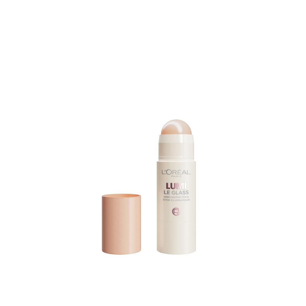 L'Oréal Paris L\'Oréal Paris Lumi Le Glass Highlighter Sticks Glass, Make-Up Complexion for the Face, Contouring, for a Radiant Complexion, Easy to Build, All-Day Hold, Colour: 610 Pearl Eclat, 1 x 7 ml