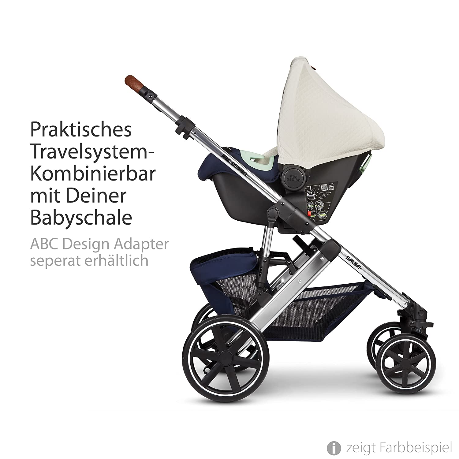 ABC Design Salsa 4 Pushchair - Combination Pram for Newborns & Babies up to 22 kg - Includes Sports Seat & Carry Cot - Small Folding Size & Extra Light - Colour: Graphite Grey
