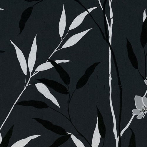 galerie-24 Md29405 – Impressions Of Silk Floral Black, Silver Gallery Suitable