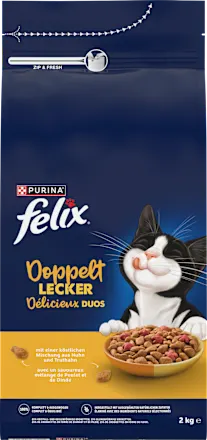 Felix Dry cat food with poultry, doubly delicious - delicieux duos, 2 kg 2000g