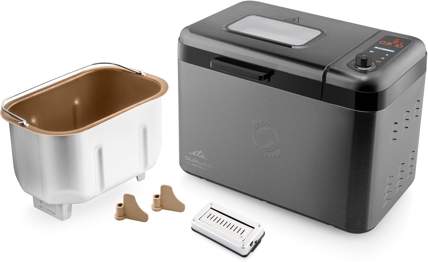 ETA Duplica II Origin Bread Maker, 24 Programmes, 3 Types of Bread, Gluten Free, Timer, Black/Stainless Steel