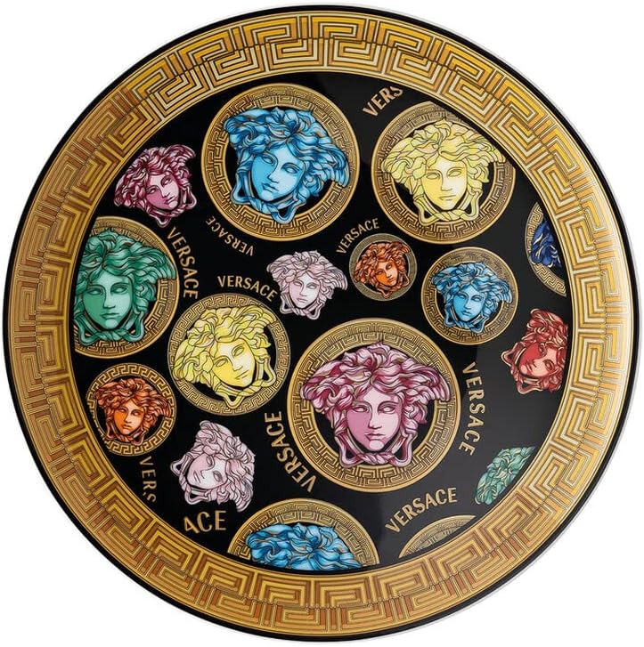 Versace - Amplified Decorative Plate 17 cm Medusa Black Gold Porcelain