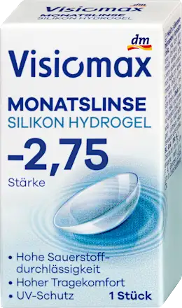 Visiomax Silicone hydrogel monthly contact lens, diopter -2.75, 1 pc