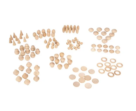 Counting and sorting material made of wood, natural