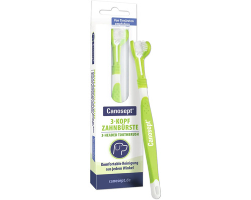 Dental care Canosept® 3-head toothbrush dog 1 piece innovative toothbrush for a holistic cleaning of the dog's mouth