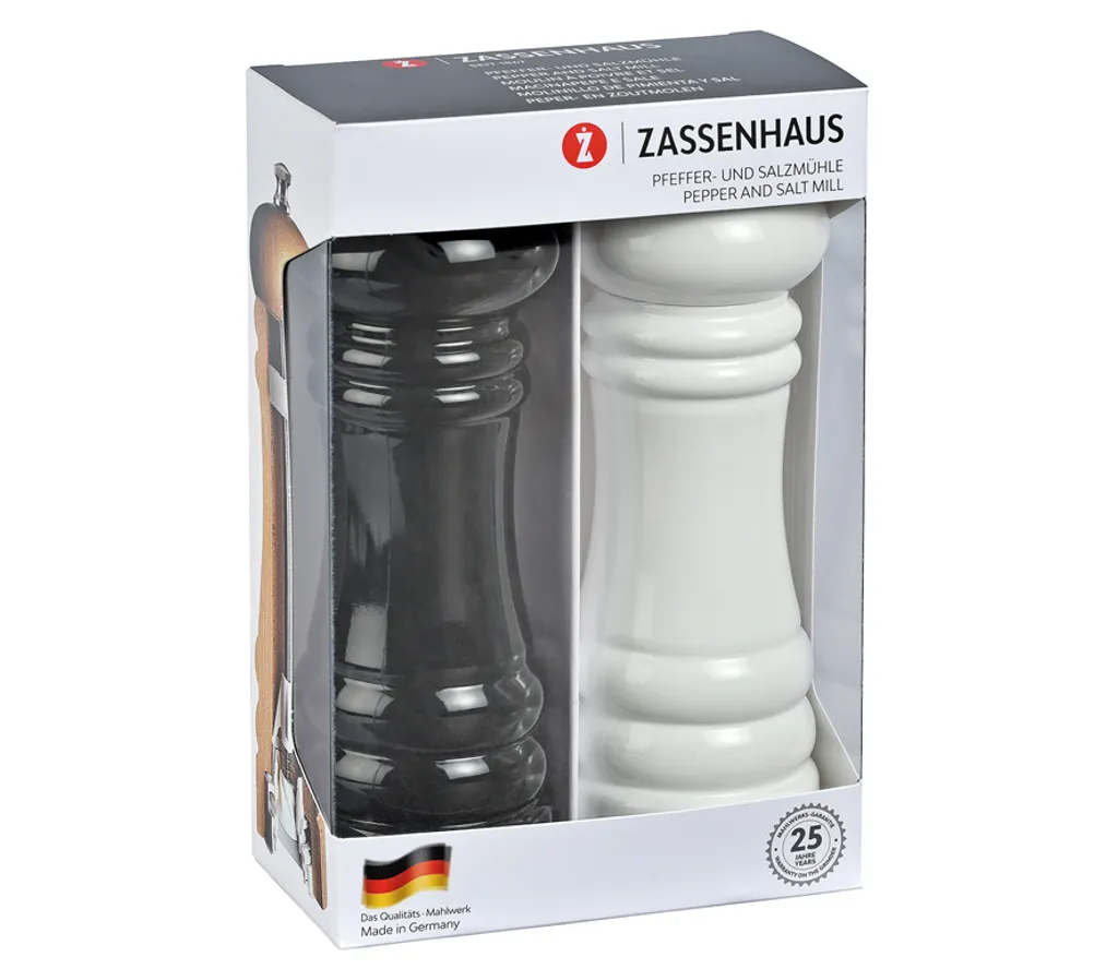 Zassenhaus Mill Set BERLIN 18 cm black/white 23725