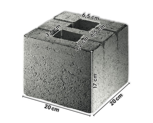 Keienburg Fence - post - foundation stone 20 x 20 x 17 cm