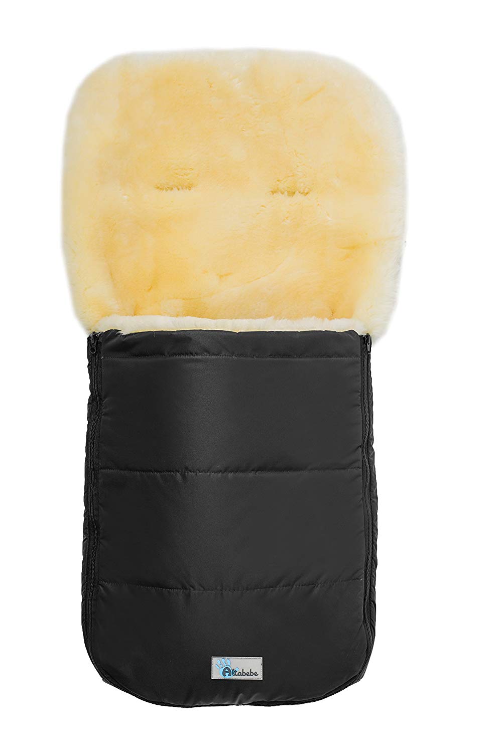 Altabebe MT2200LP - 61 Winter Lambskin Footmuff for Nordkap Pushchair 12-36 Months Beige Black